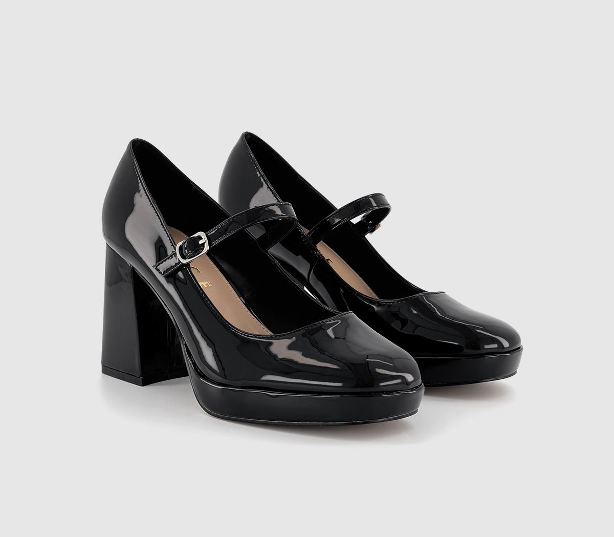 OFFICEHazy Closed Toe Mary Jane PlatformsBlack Patent