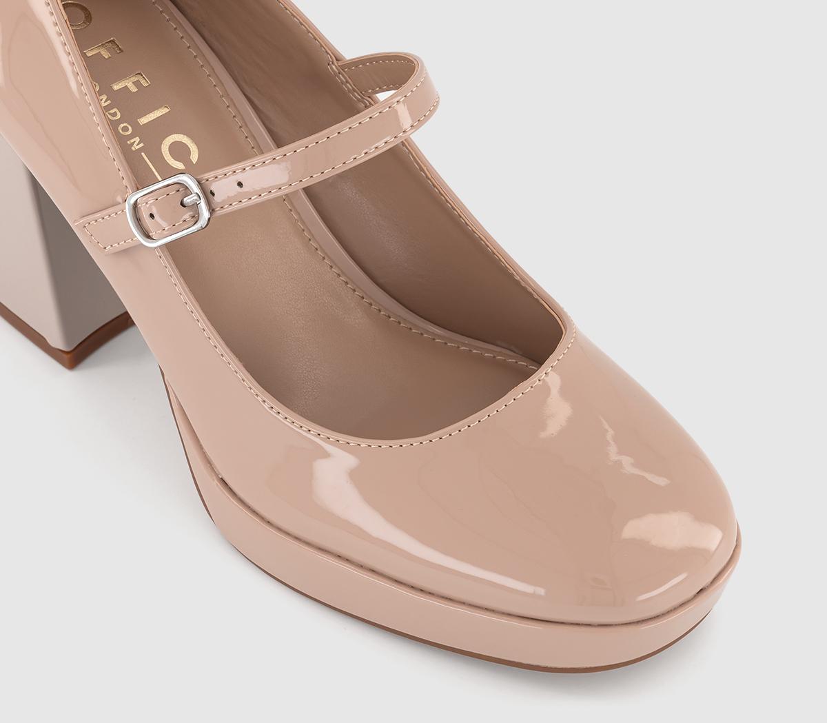 OFFICEHazy Closed Toe Mary Jane PlatformsBeige Patent