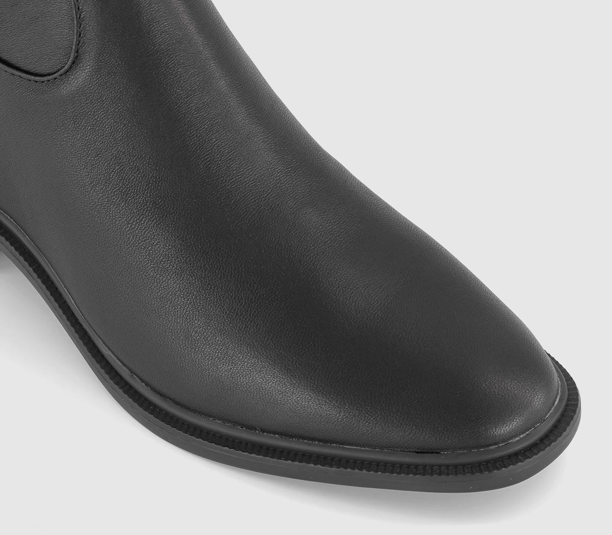 OFFICEKelby Mixed Material Riding BootsBlack Leather