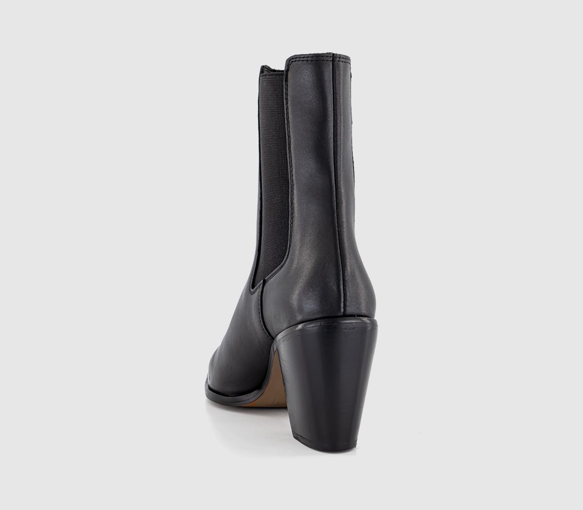 OFFICEAntonia Toecap Leather Western Chelsea BootsBlack Leather