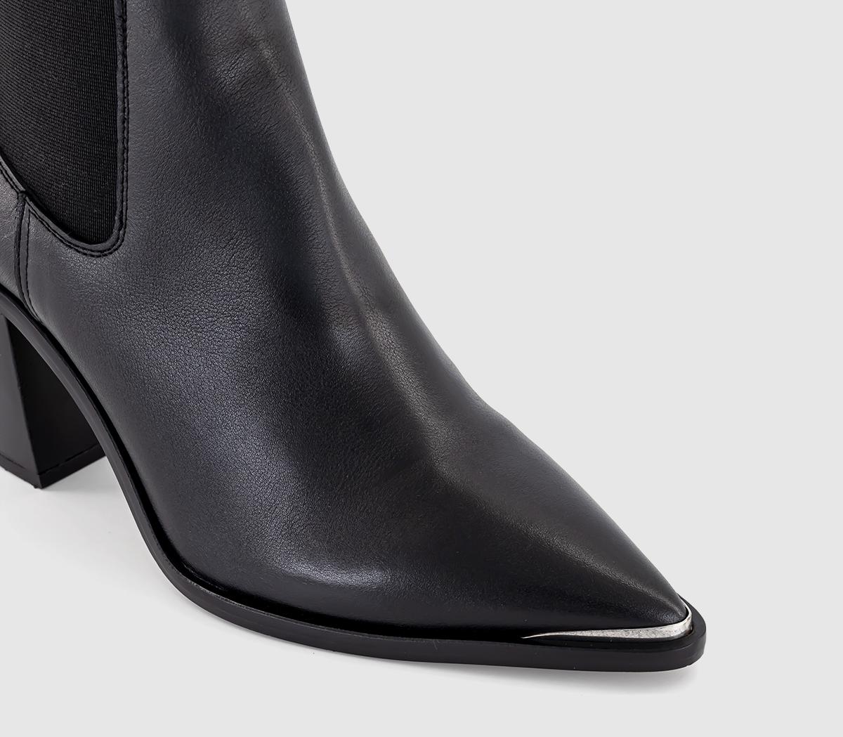 OFFICEAntonia Toecap Leather Western Chelsea BootsBlack Leather