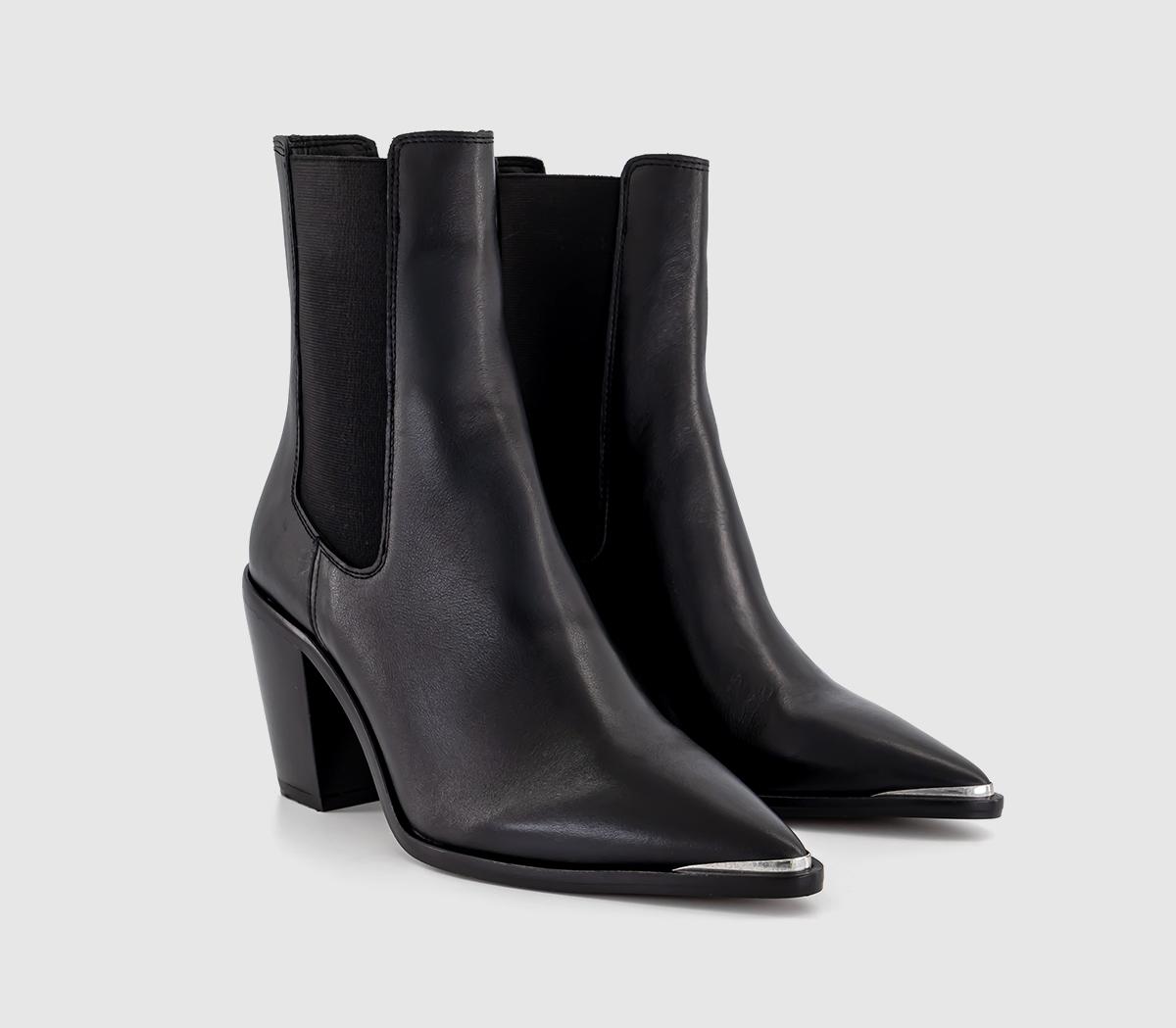 OFFICEAntonia Toecap Leather Western Chelsea BootsBlack Leather