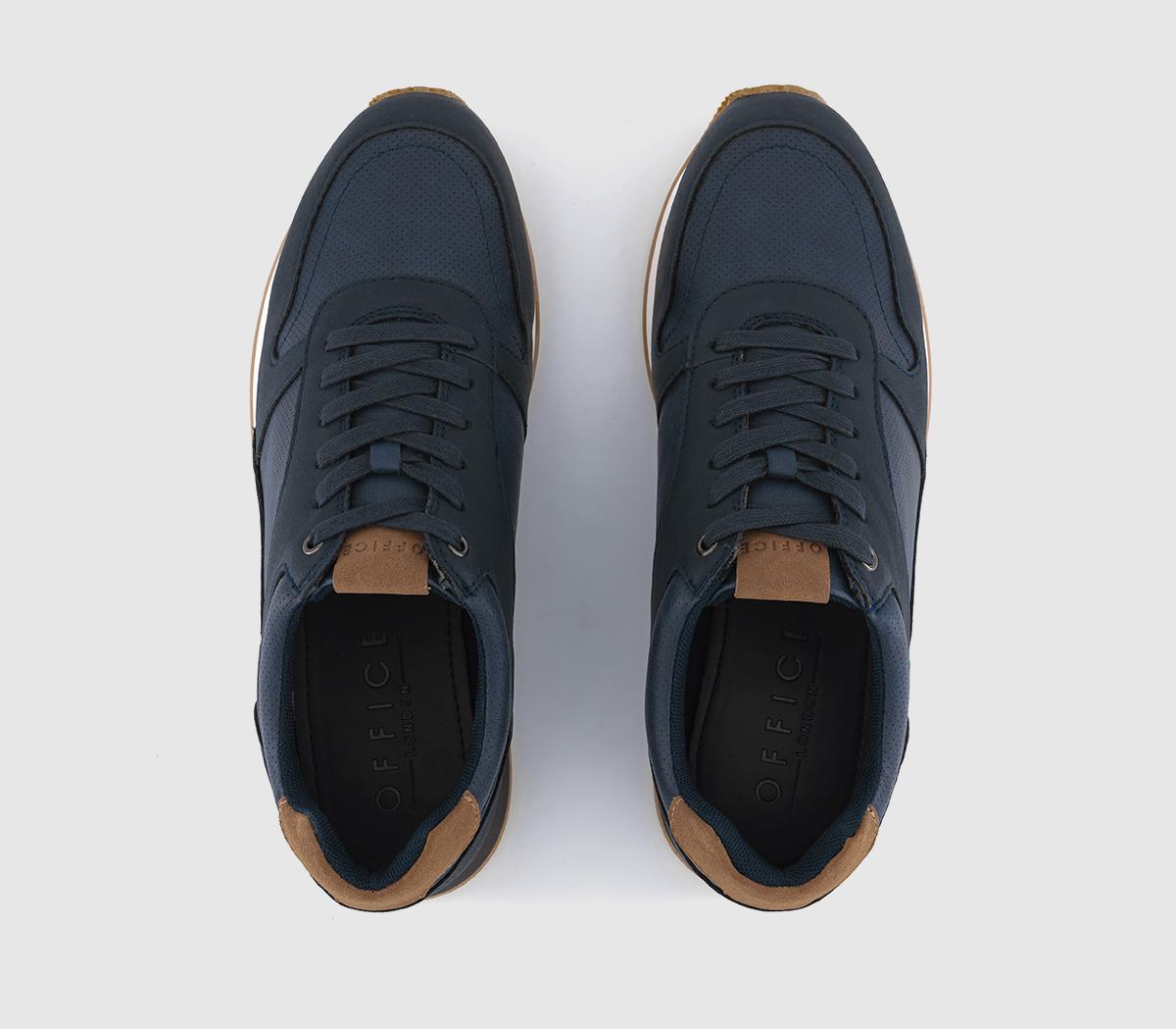 OFFICE Cassidy Lightweight Trainers Navy - Men's Casual Shoes