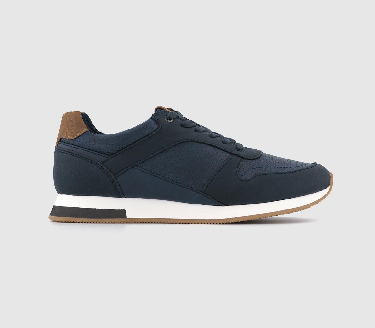 OFFICE Cassidy Lightweight Trainers Navy - Men's Casual Shoes