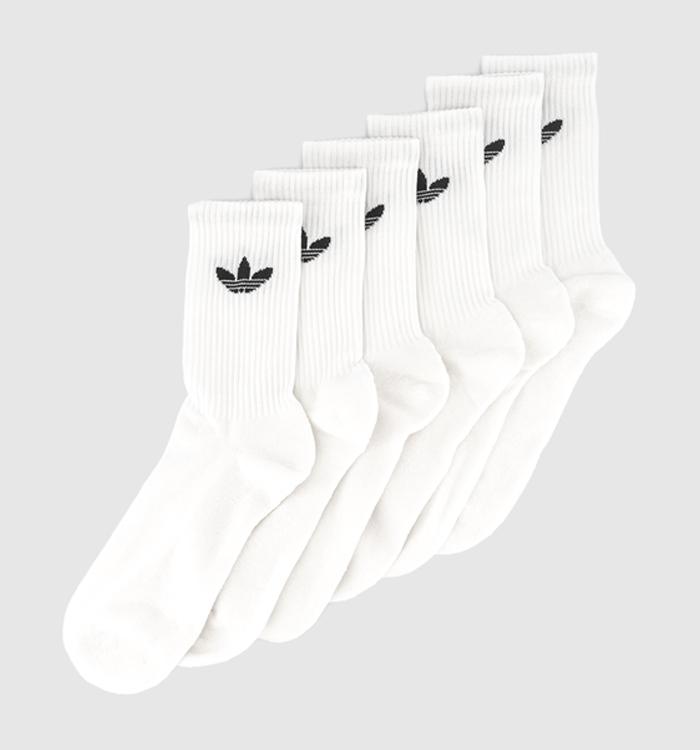 adidas Crew Socks 6 Pack White Black