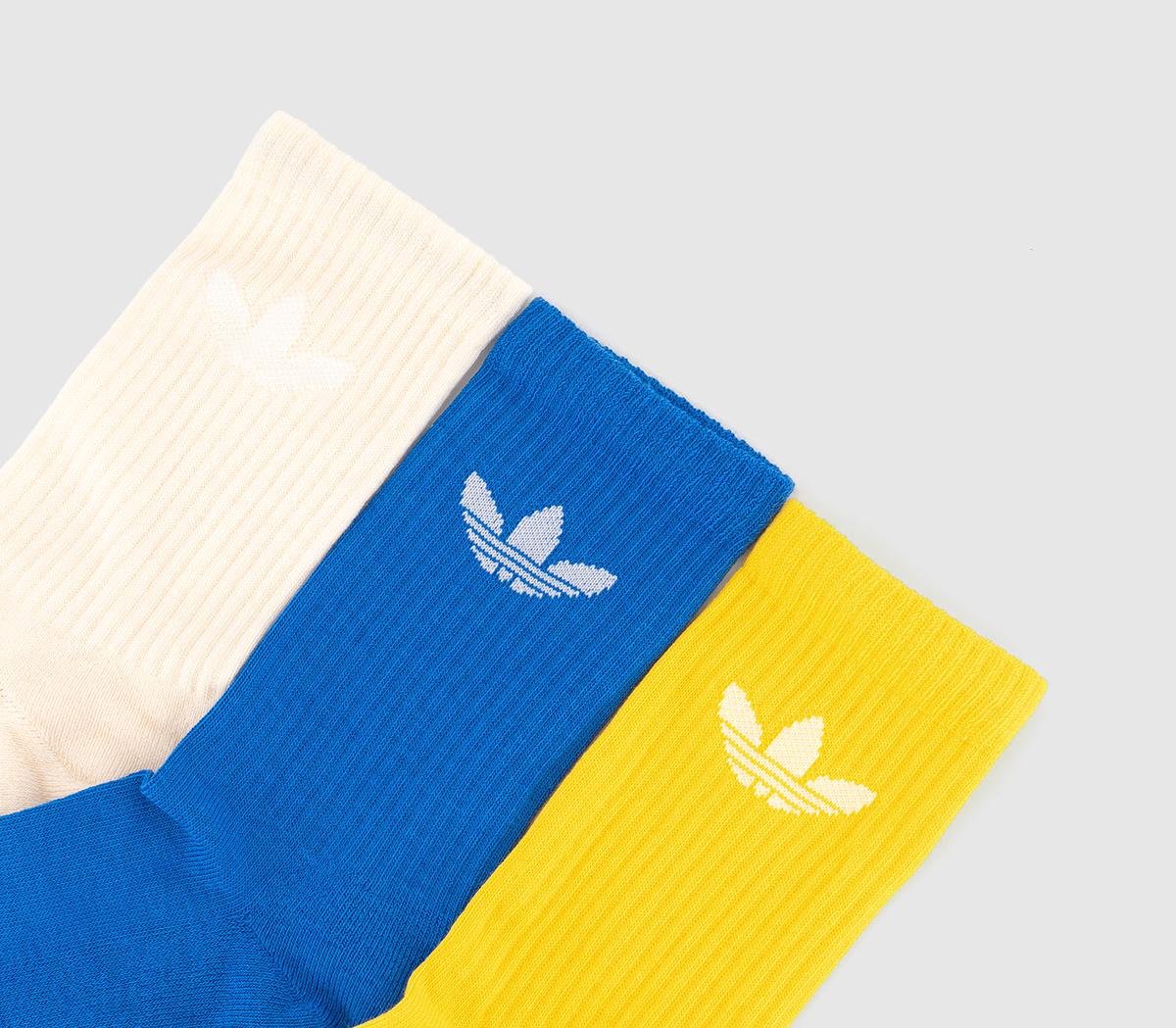adidasCrew Socks 6 Pack adidasCrew Socks 6 PackWonder White Bluebird Green