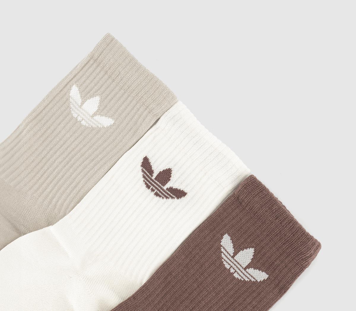 adidasCrew Socks 6 Pack adidasCrew Socks 6 PackEarth Strata Putty Grey Ivory