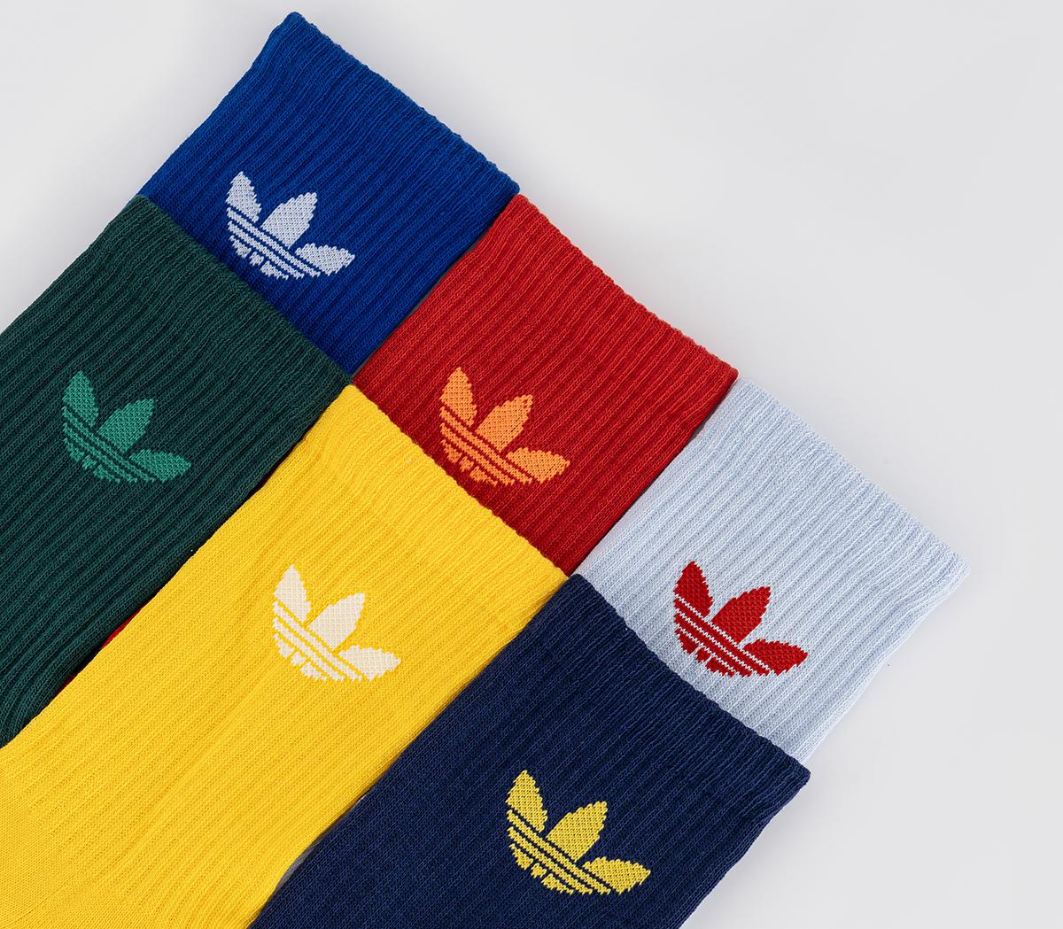 adidasCrew Socks 6 PackCrystal Sky Dark Blue Stripe