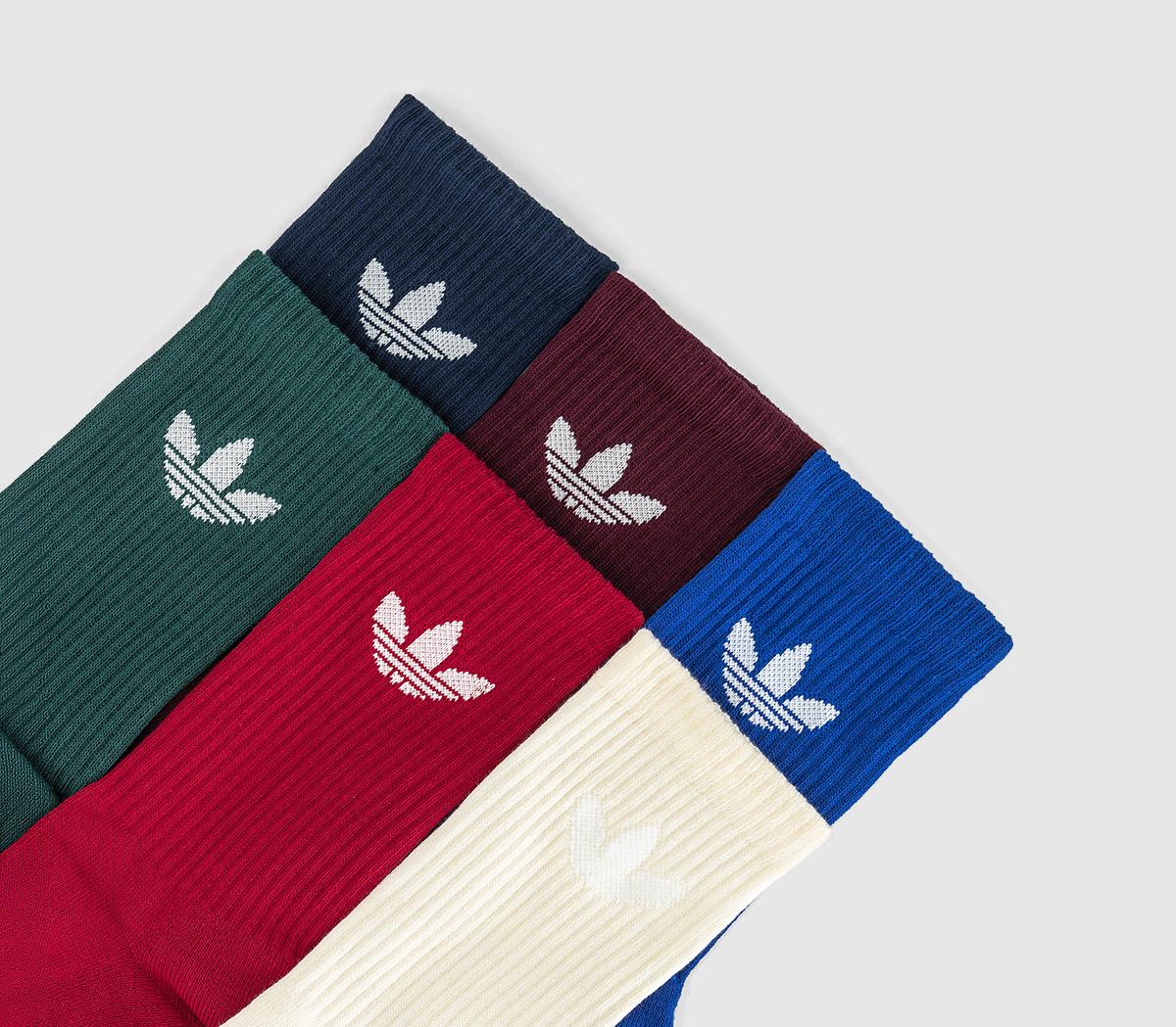 adidasCrew Socks 6 PackNight Indigo Collegiate Green Maroon