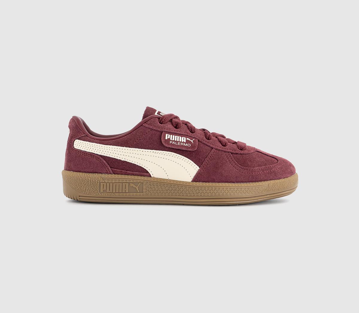Puma Palermo Trainers Ruby Shimmer Alpine Snow  Red in Women's Size 4, Office Shoes