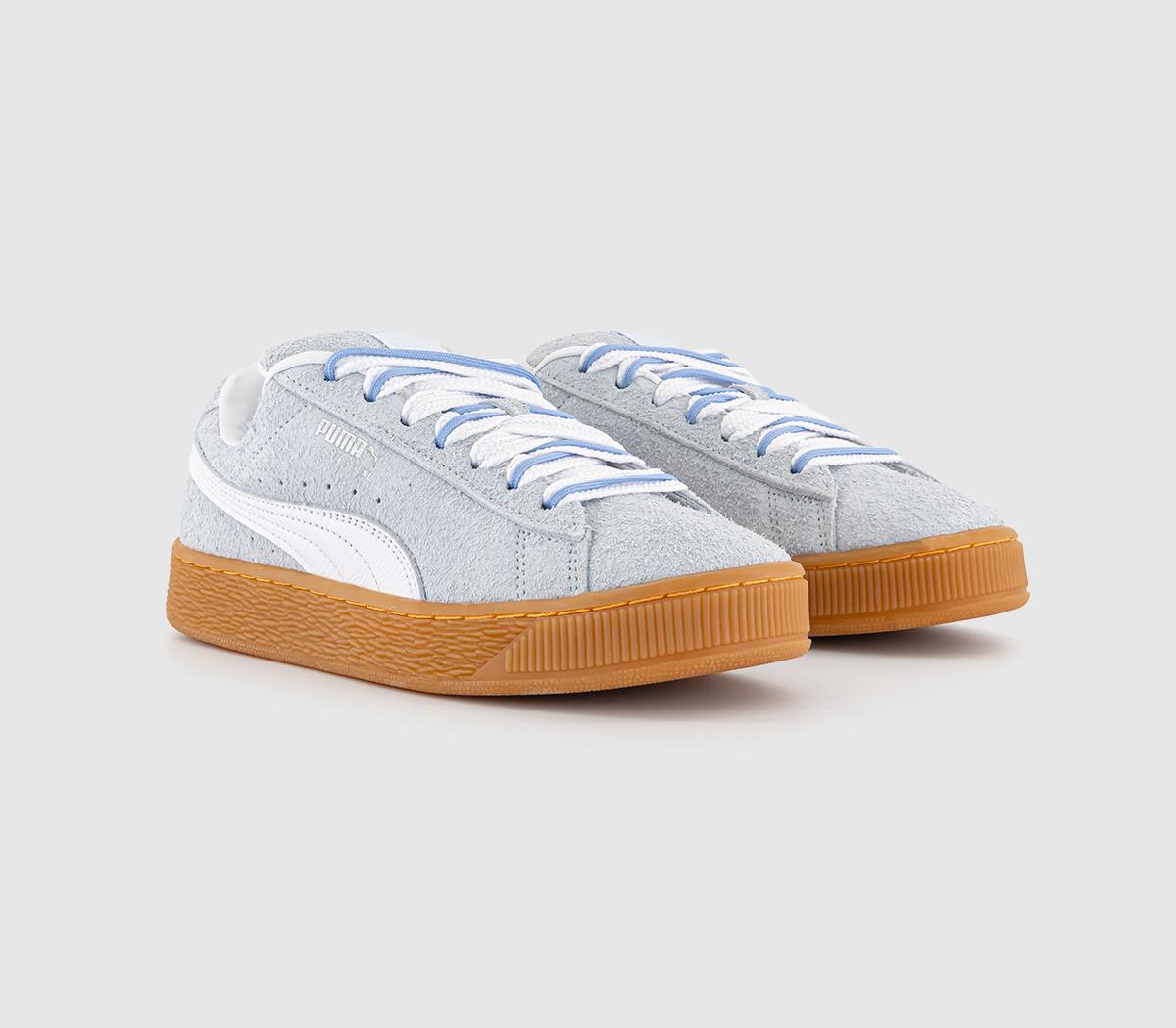 Puma Womens Suede Xl Trainers Icy Blue White Silver, 3