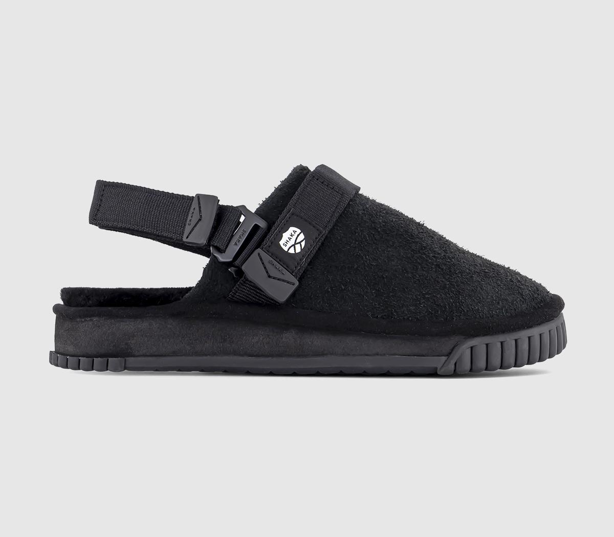 Shaka Womens Snug Clog Boa Hairy Suede Black, 3