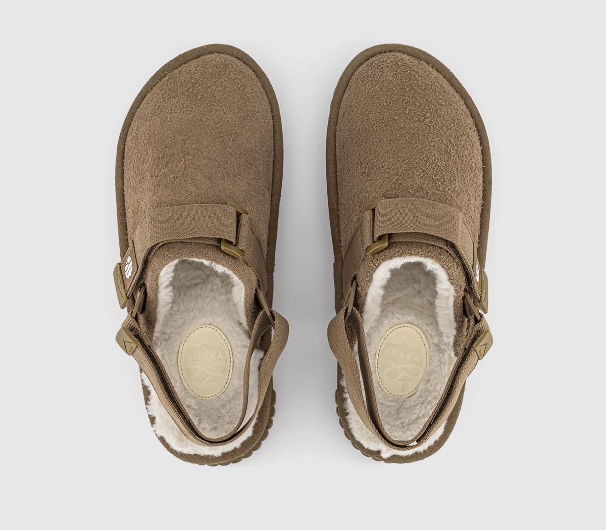 SHAKASnug Clog Boa Hairy SuedeTan