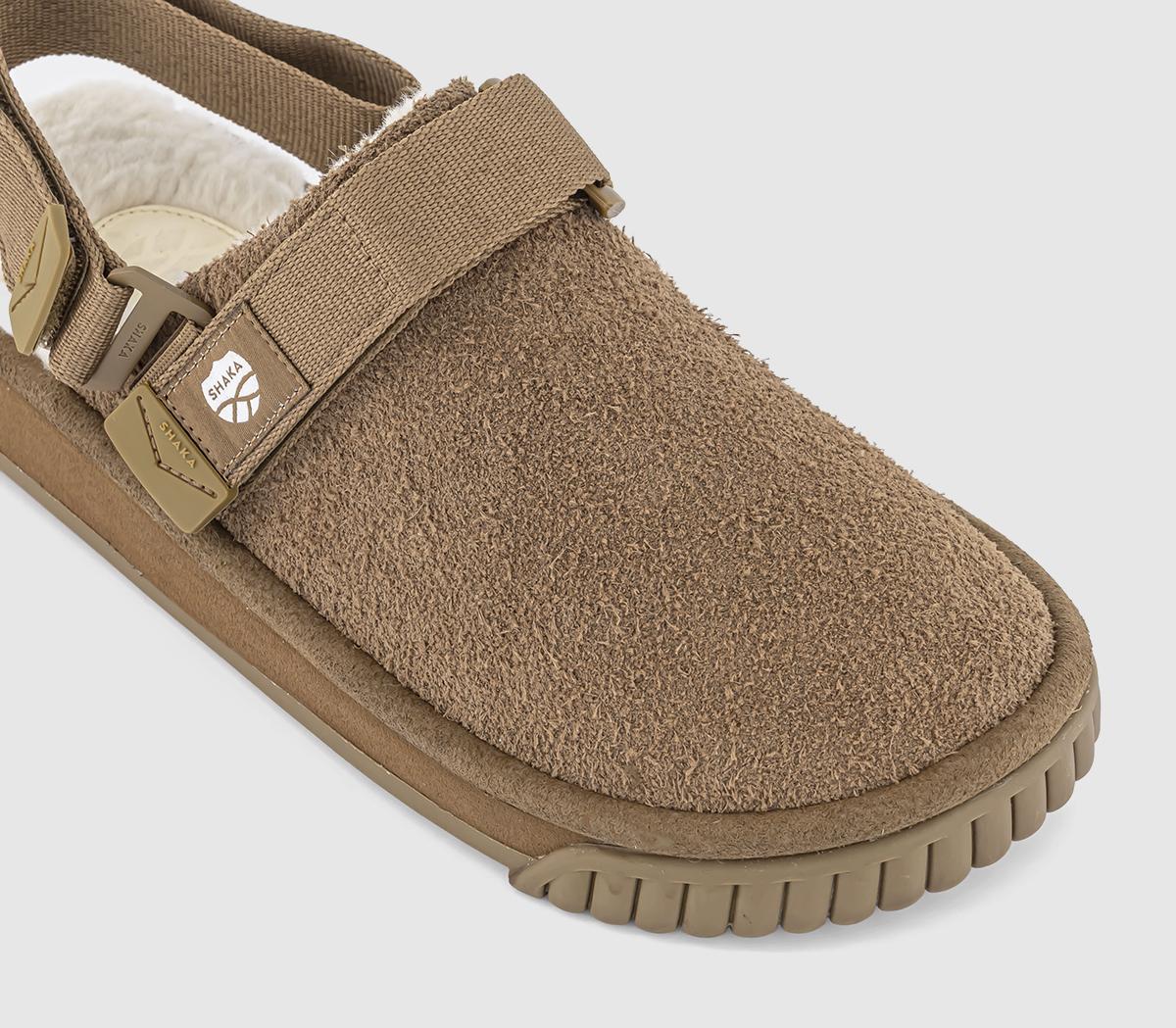 SHAKASnug Clog Boa Hairy SuedeTan
