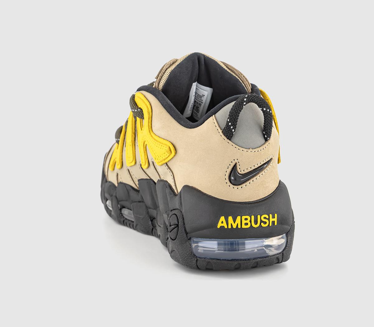 NikeAir More Uptempo Low TrainersAmbush Limestone Vivid Sulfur Black Flat Pewter