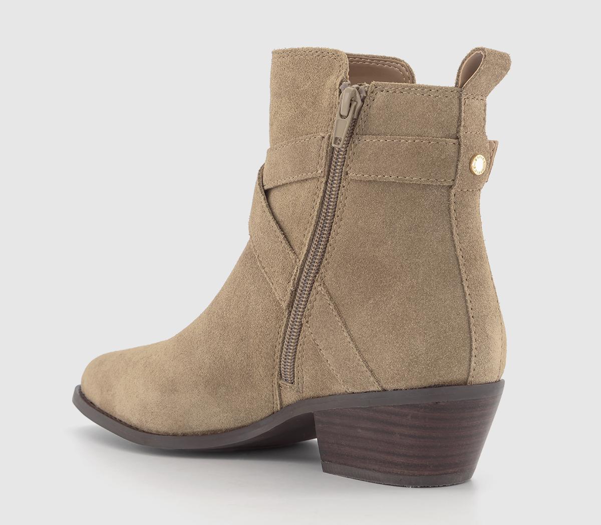 OFFICEArcade Strap Detail Pointed Toe Ankle BootsTaupe Suede