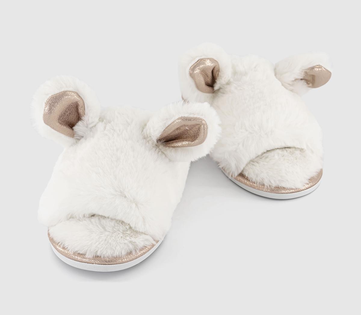 OFFICE Lounge Rita Open Toe Bunny Slides OFFICE Lounge Rita Open Toe Bunny Slides White