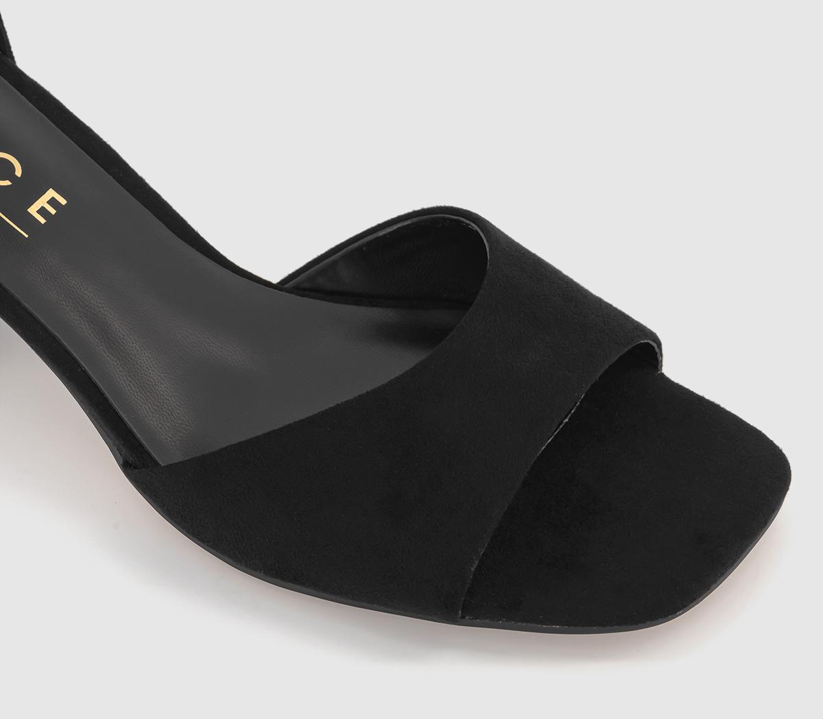 OFFICE Minimal Two Part Block Heel Sandals OFFICE Minimal Two Part Block Heel Sandals Black