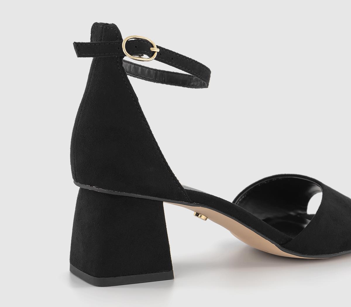 OFFICE Minimal Two Part Block Heel Sandals OFFICE Minimal Two Part Block Heel Sandals Black