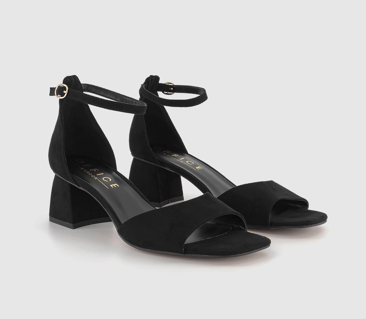 OFFICEMinimal Two Part Block Heel SandalsBlack