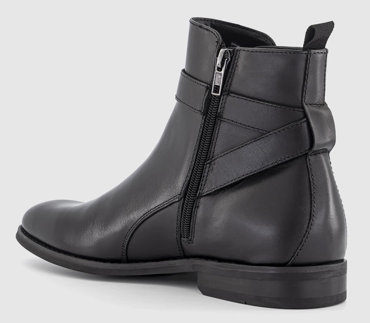 OFFICEBelfort Ankle Strap BootsBlack Leather