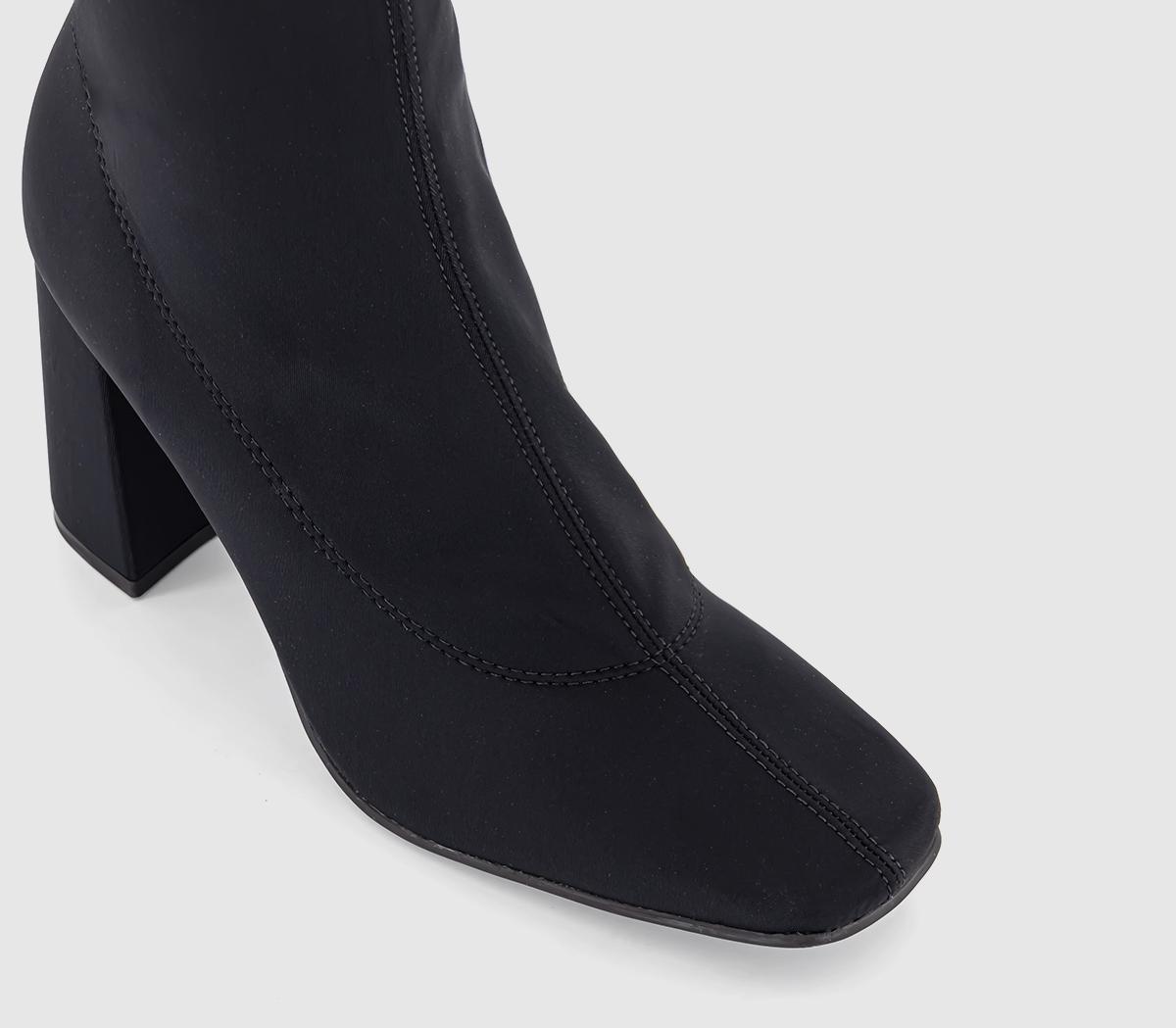 OFFICE Activate Heeled Sock Boots Black Textile - Women's Ankle Boots
