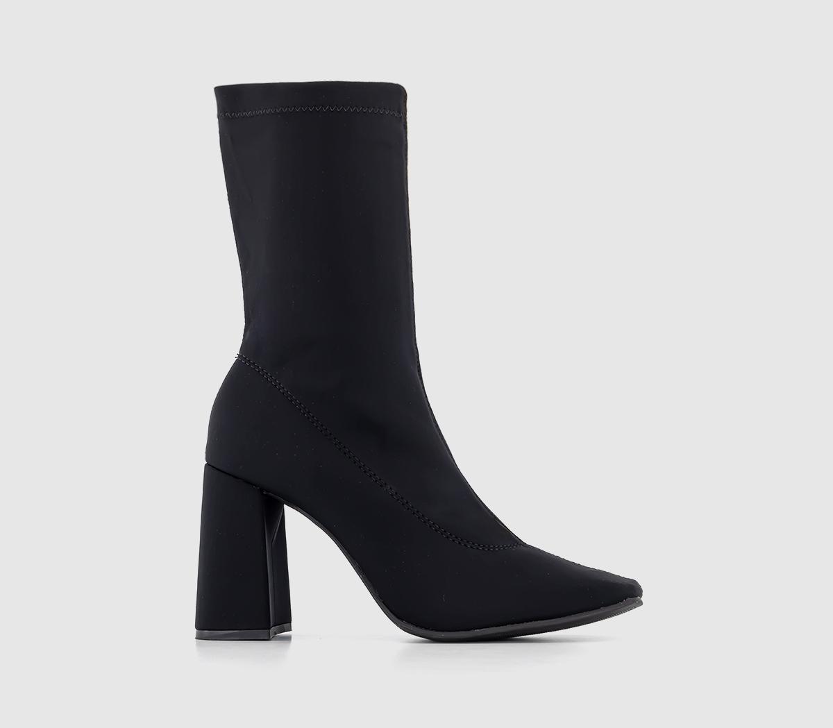 Activate Heeled Sock Boots Black Textile