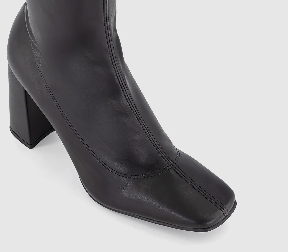 OFFICEActivate Heeled Sock BootsBlack Faux Leather