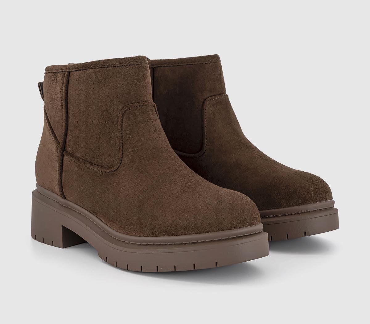OFFICEAlpine Warm Lined Ankle BootsChoc Brown