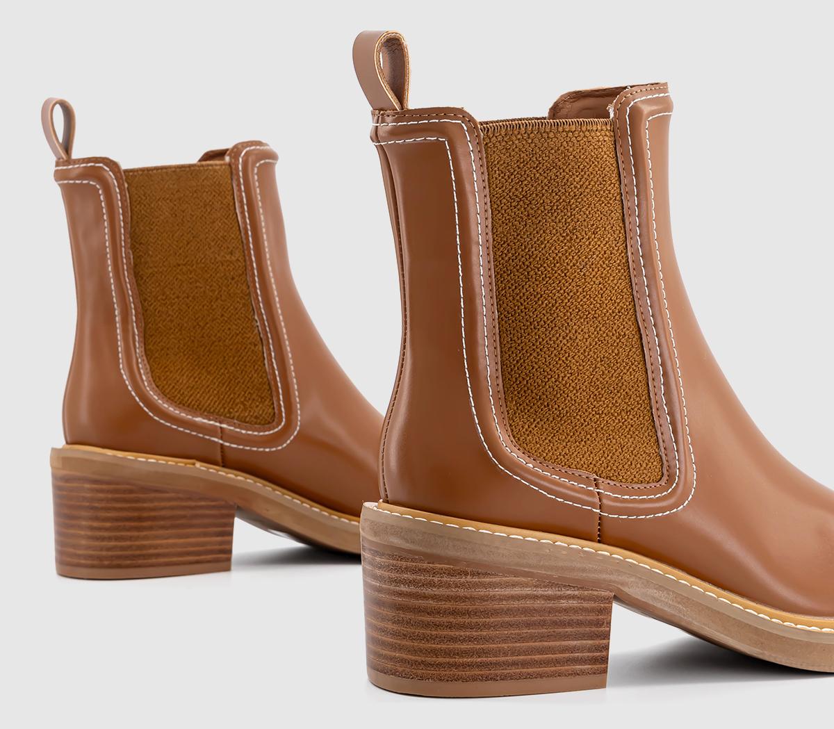 OFFICEAldgate Block Heel Chelsea Boots OFFICEAldgate Block Heel Chelsea BootsTan
