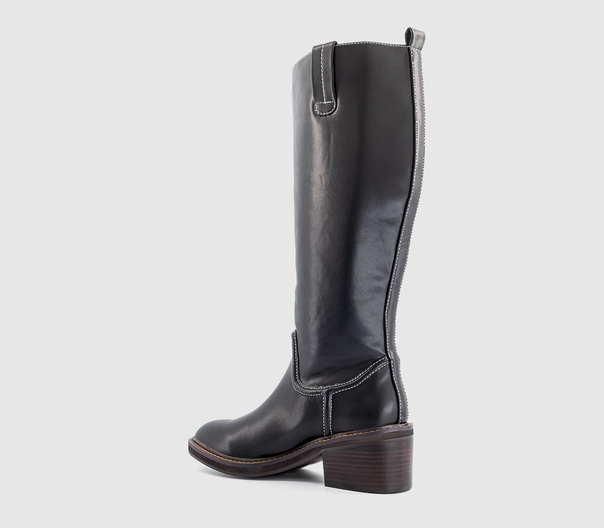 OFFICEKnox Contrast Stitch Knee High BootsBlack