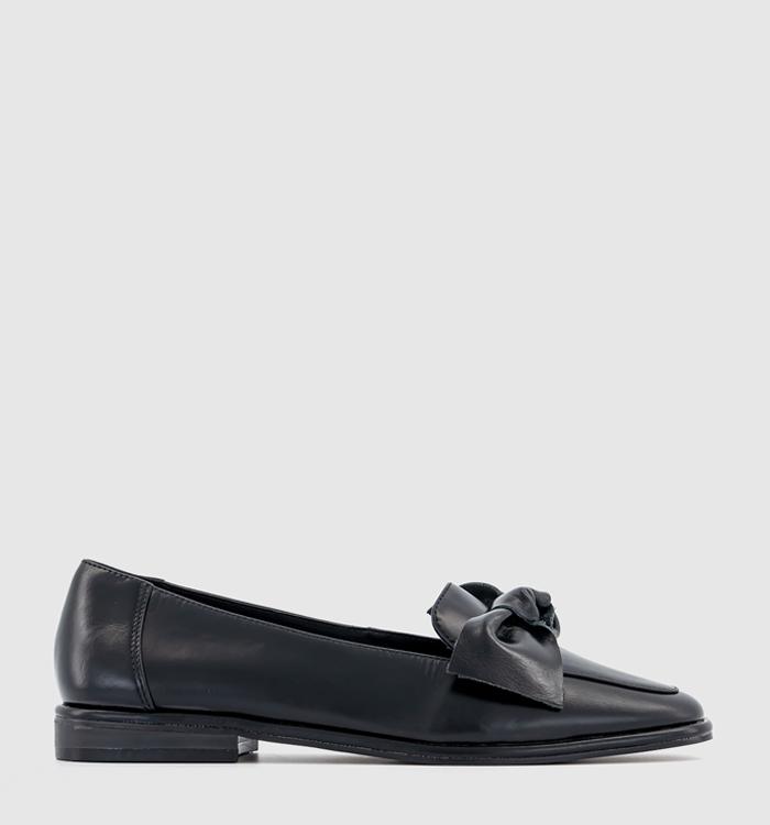 OFFICE Fallon Bow Leather Loafer Black Leather