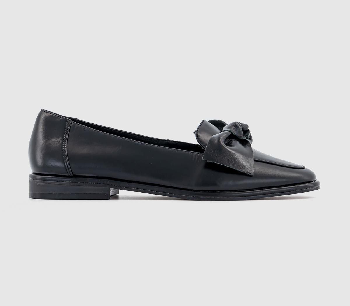 Fallon Bow Leather Loafer Black