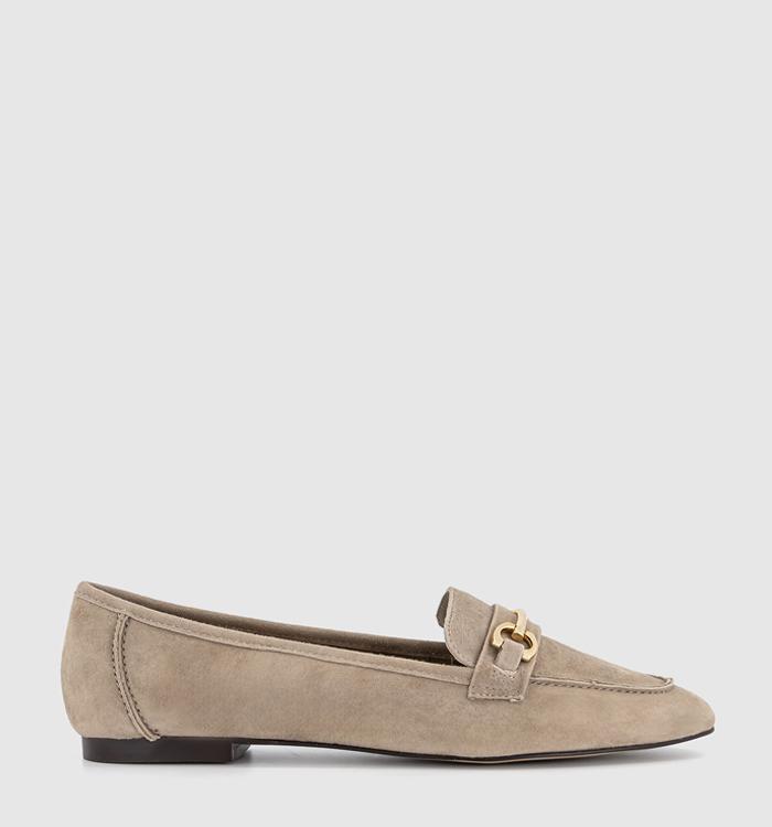 OFFICE Finnegan Short Vamp Loafers Taupe Suede