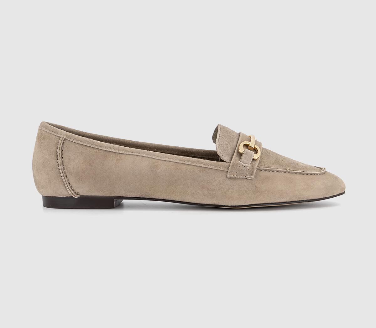Finnegan Short Vamp Loafers Taupe Suede Grey