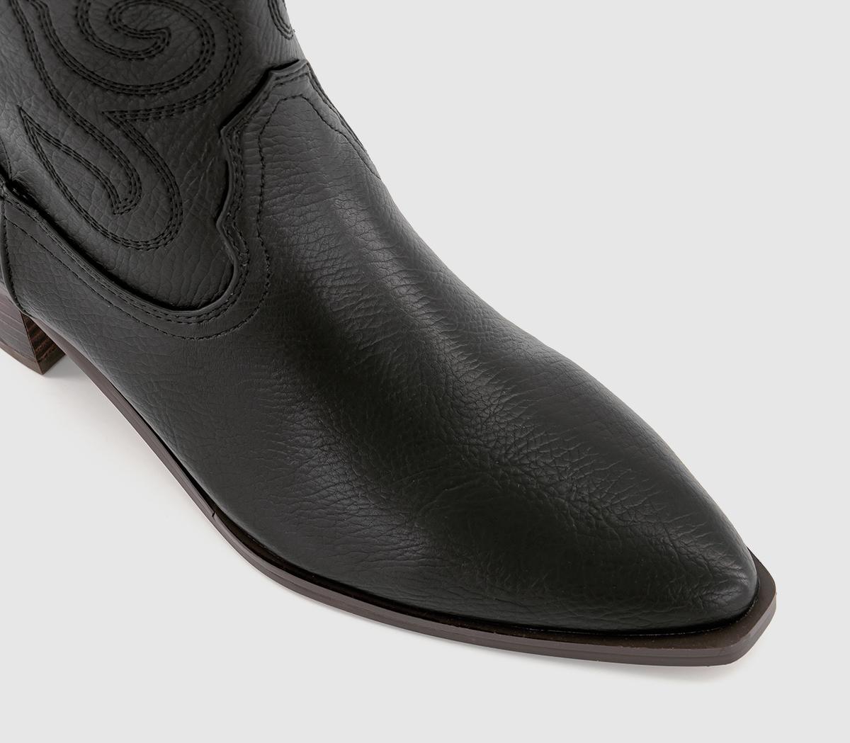 OFFICE Astoria Stitch Detail Western Boots OFFICE Astoria Stitch Detail Western Boots Black