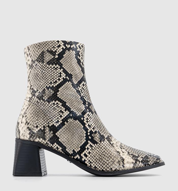 OFFICE Avah Studded Rand Boots Snake Mono