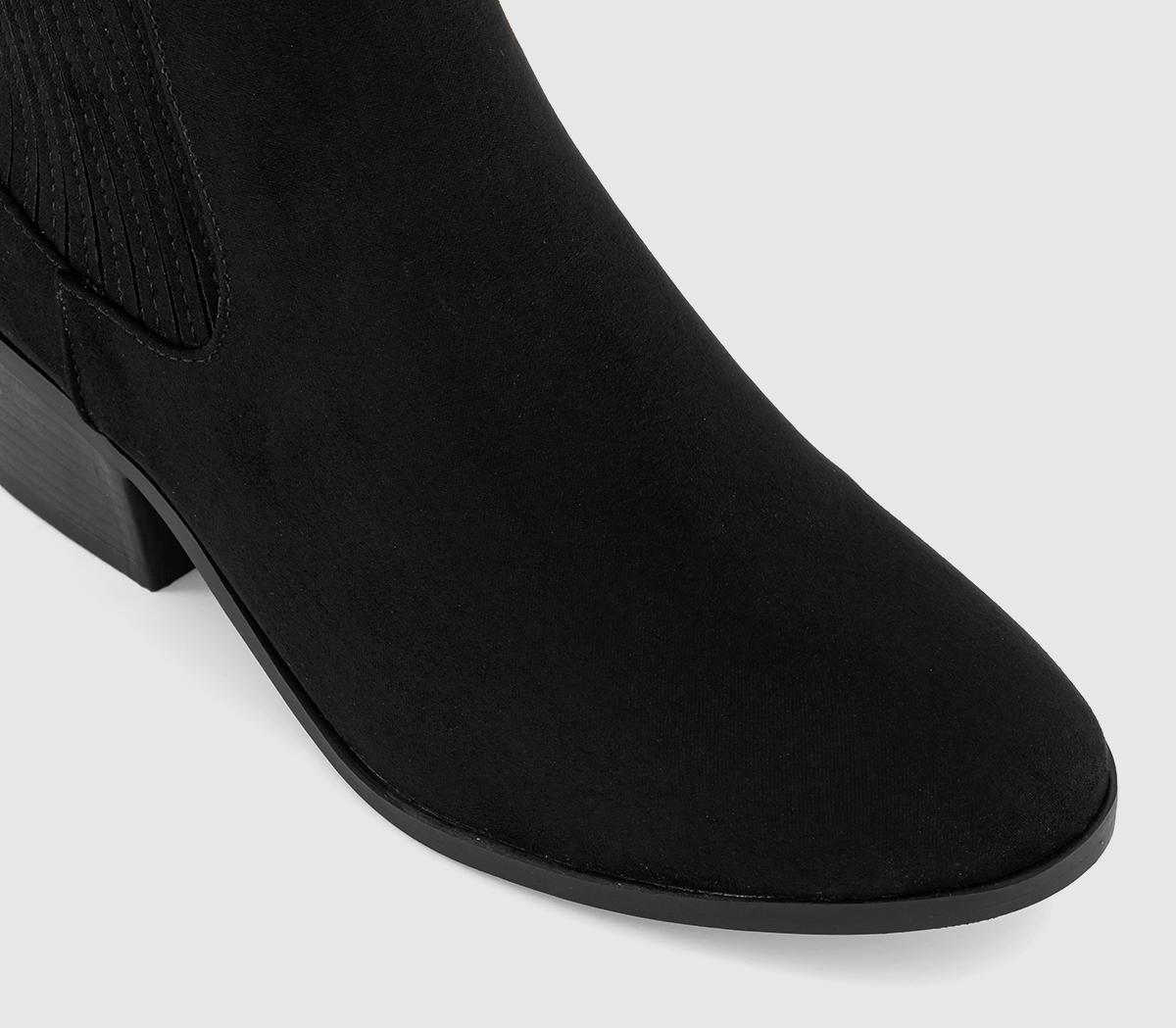 OFFICEAbiding Block Heel Western Boots OFFICEAbiding Block Heel Western BootsBlack