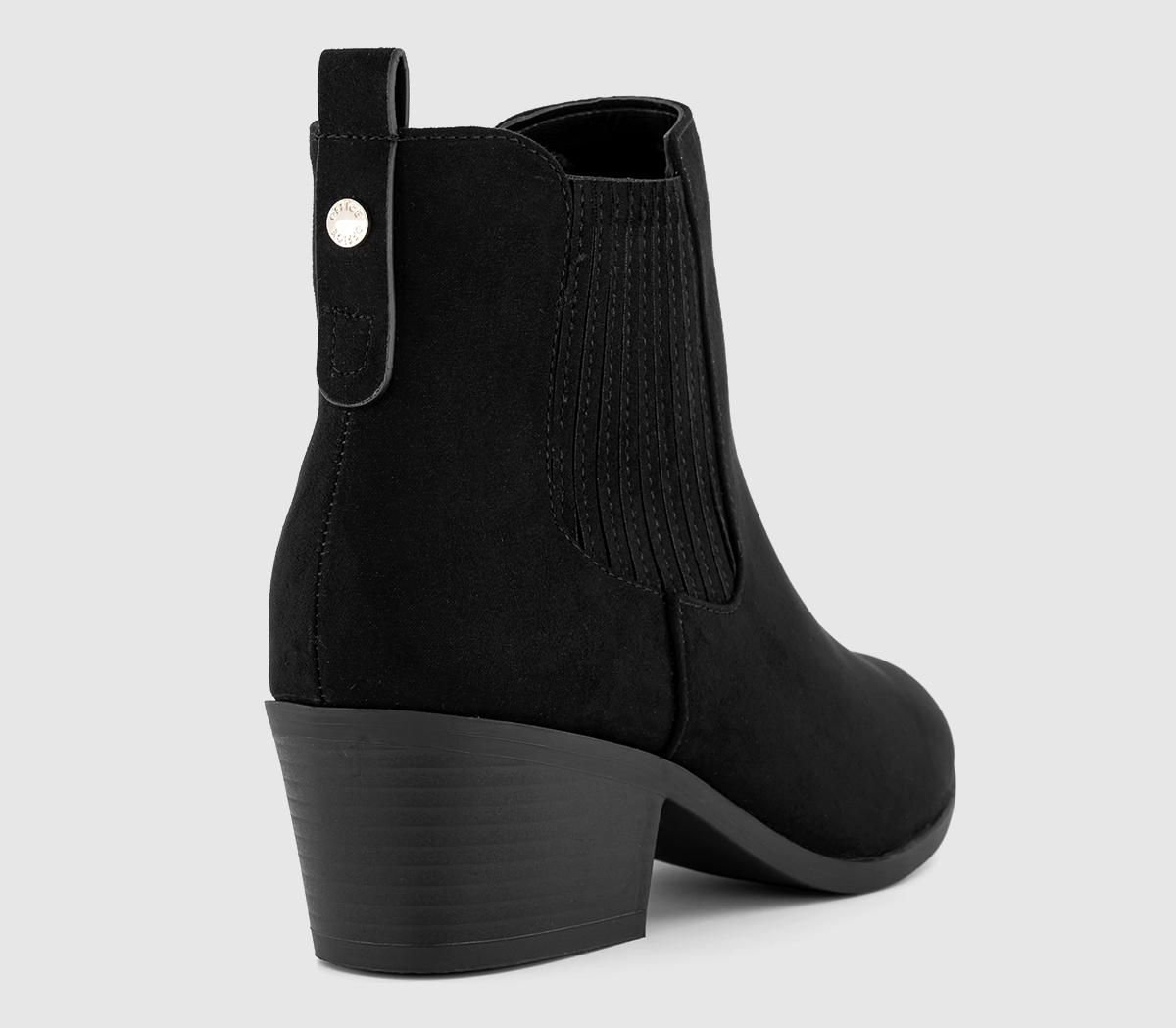 OFFICEAbiding Block Heel Western Boots OFFICEAbiding Block Heel Western BootsBlack