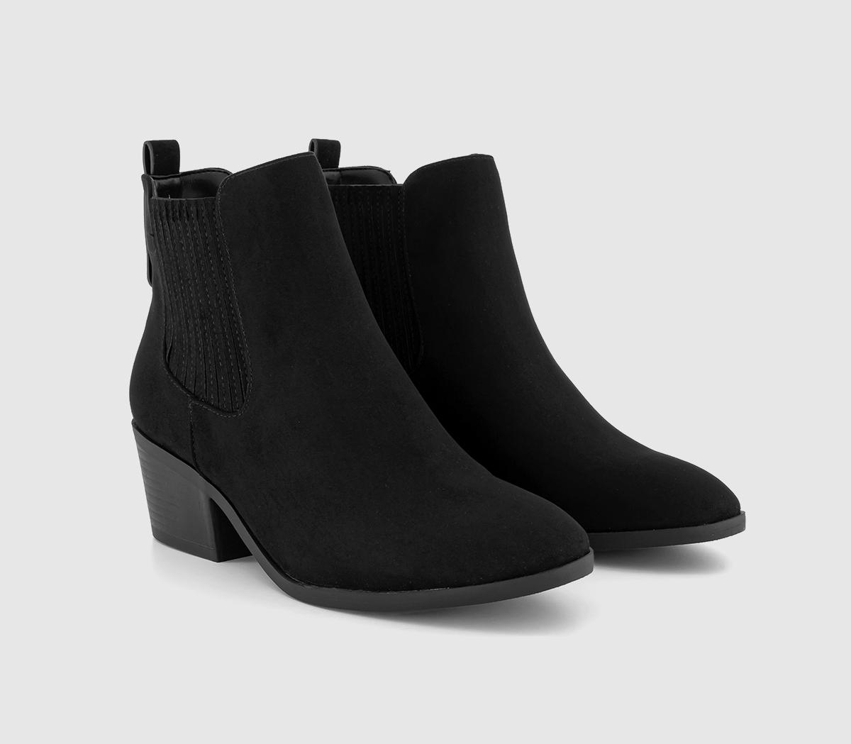 OFFICEAbiding  Block Heel Western BootsBlack