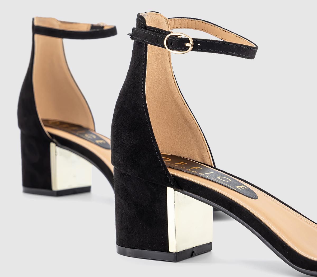 OFFICE Mack Heel Clip Two Part Sandals OFFICE Mack Heel Clip Two Part Sandals Black