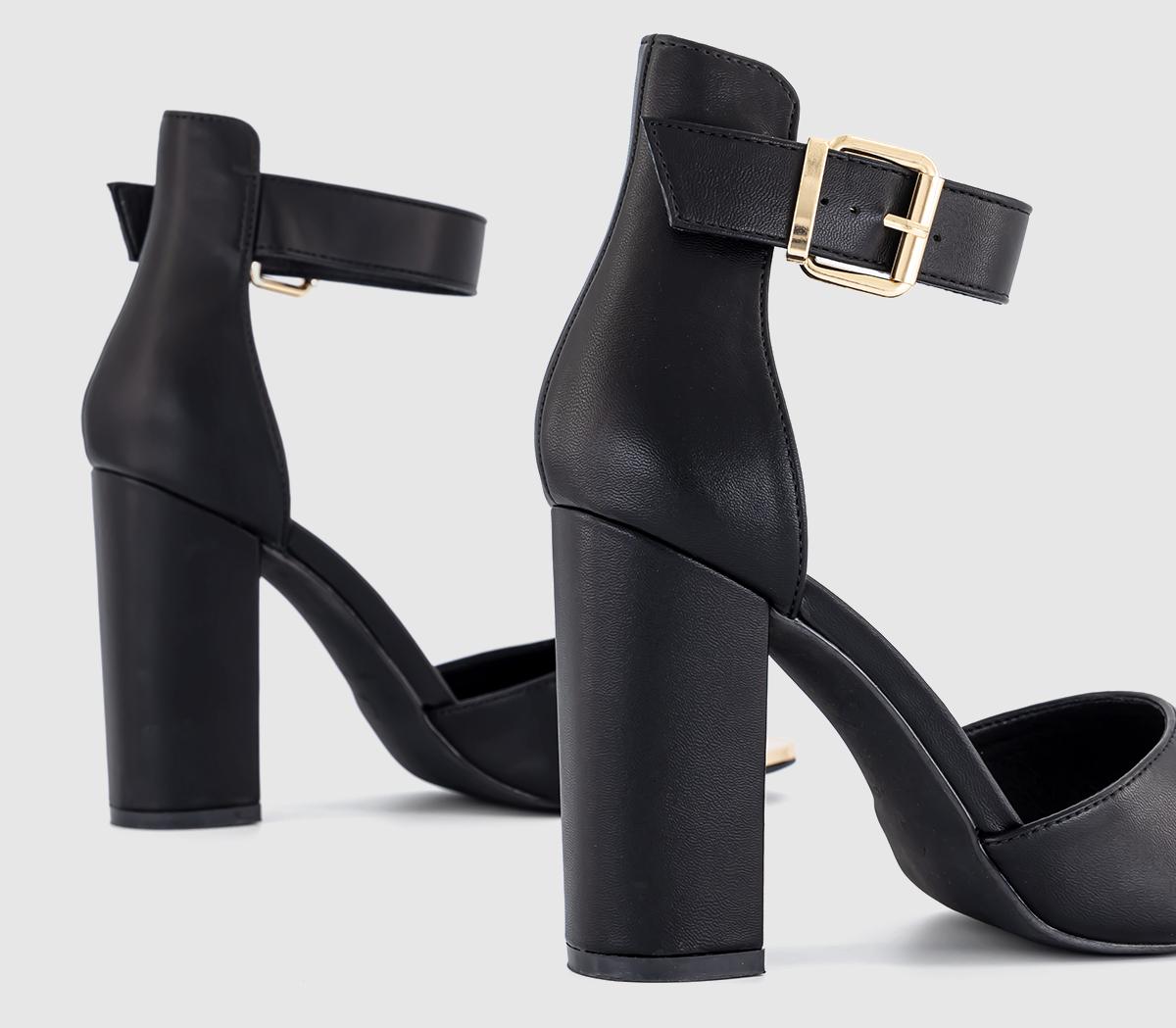 OFFICEHark Buckle Ankle Strap SandalsBlack