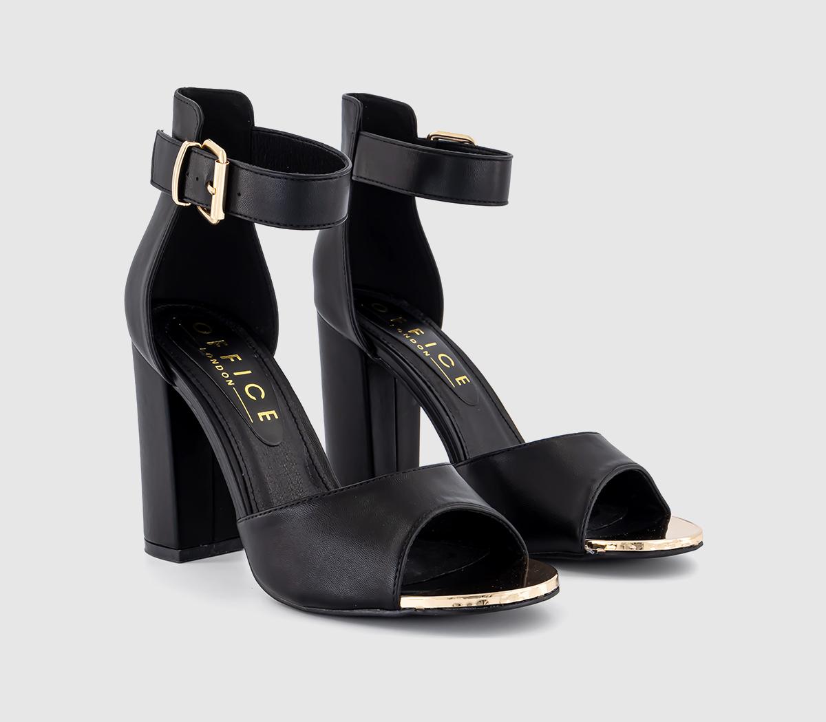 OFFICEHark Buckle Ankle Strap SandalsBlack