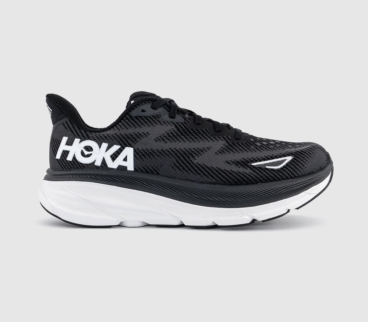Hoka Womens Clifton 9 Trainers Black White F, 8