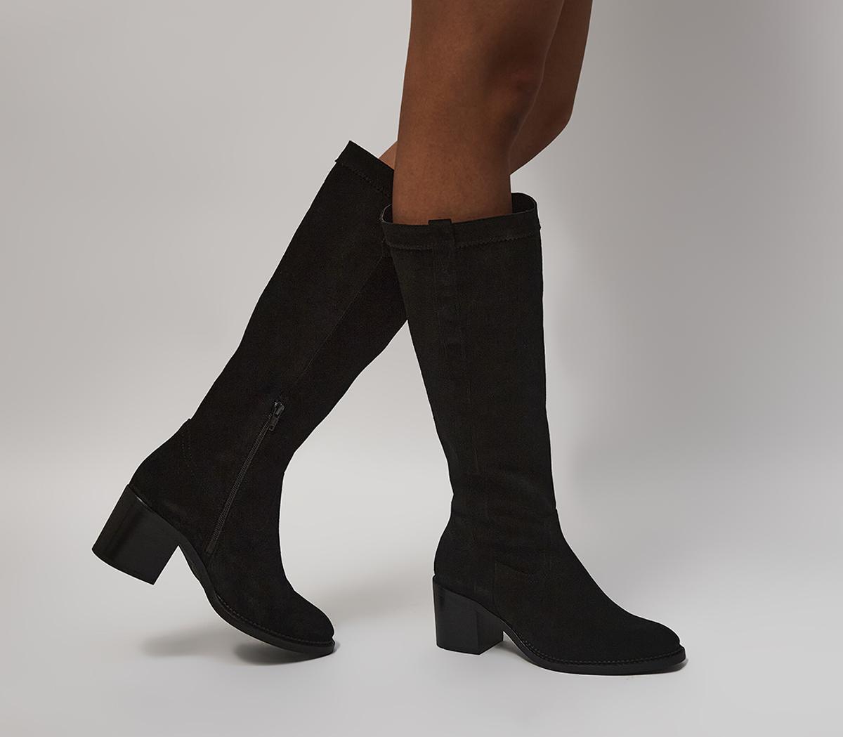 OFFICEKnockout Heeled Knee High BootsBlack Suede