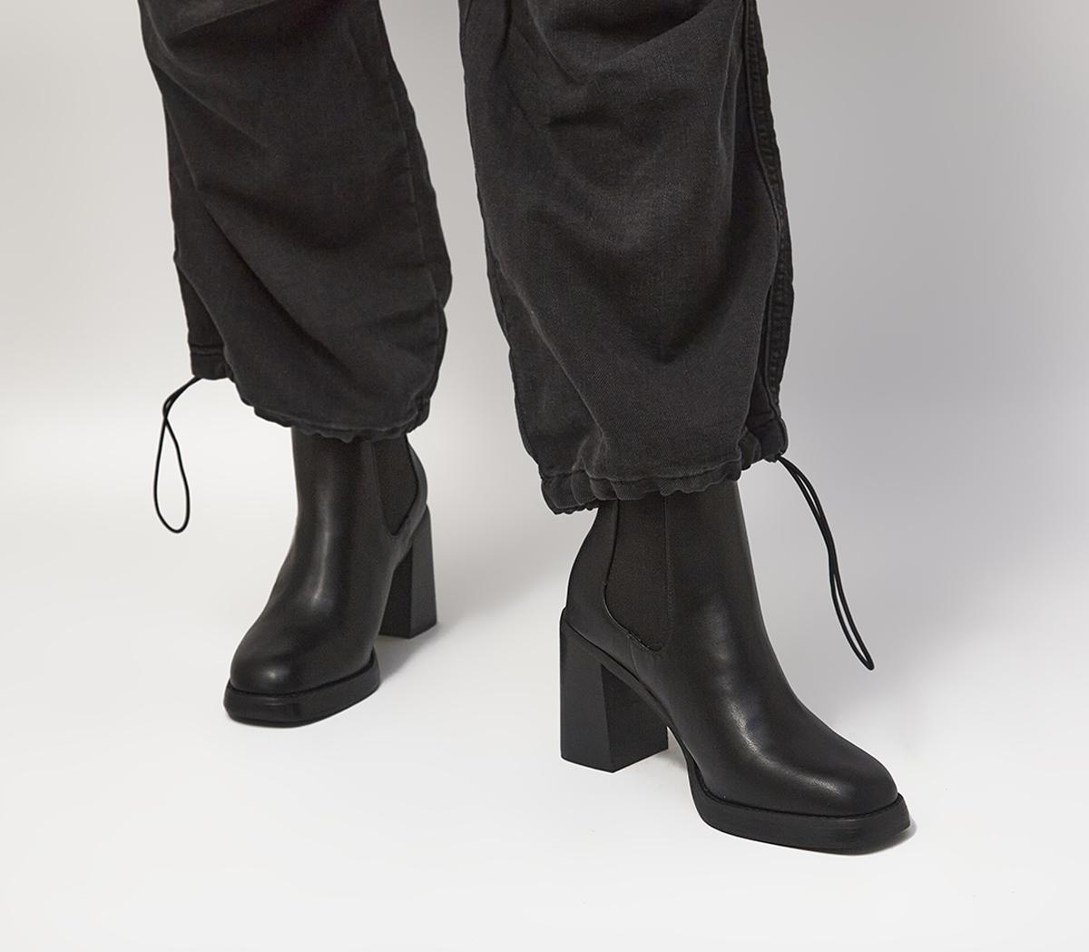 OFFICE Announce Platform Chelsea Boots Black - Women's Ankle Boots