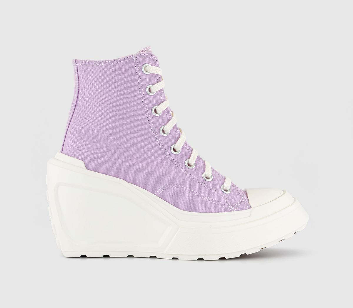 Converse Chuck 70 De Luxe Wedge Trainers Stardust Lilac Egret Black Women s Platform Trainers