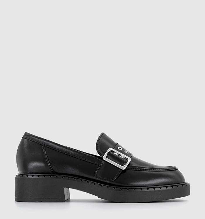 OFFICE Felix Chunky Hardware Loafers Black Leather