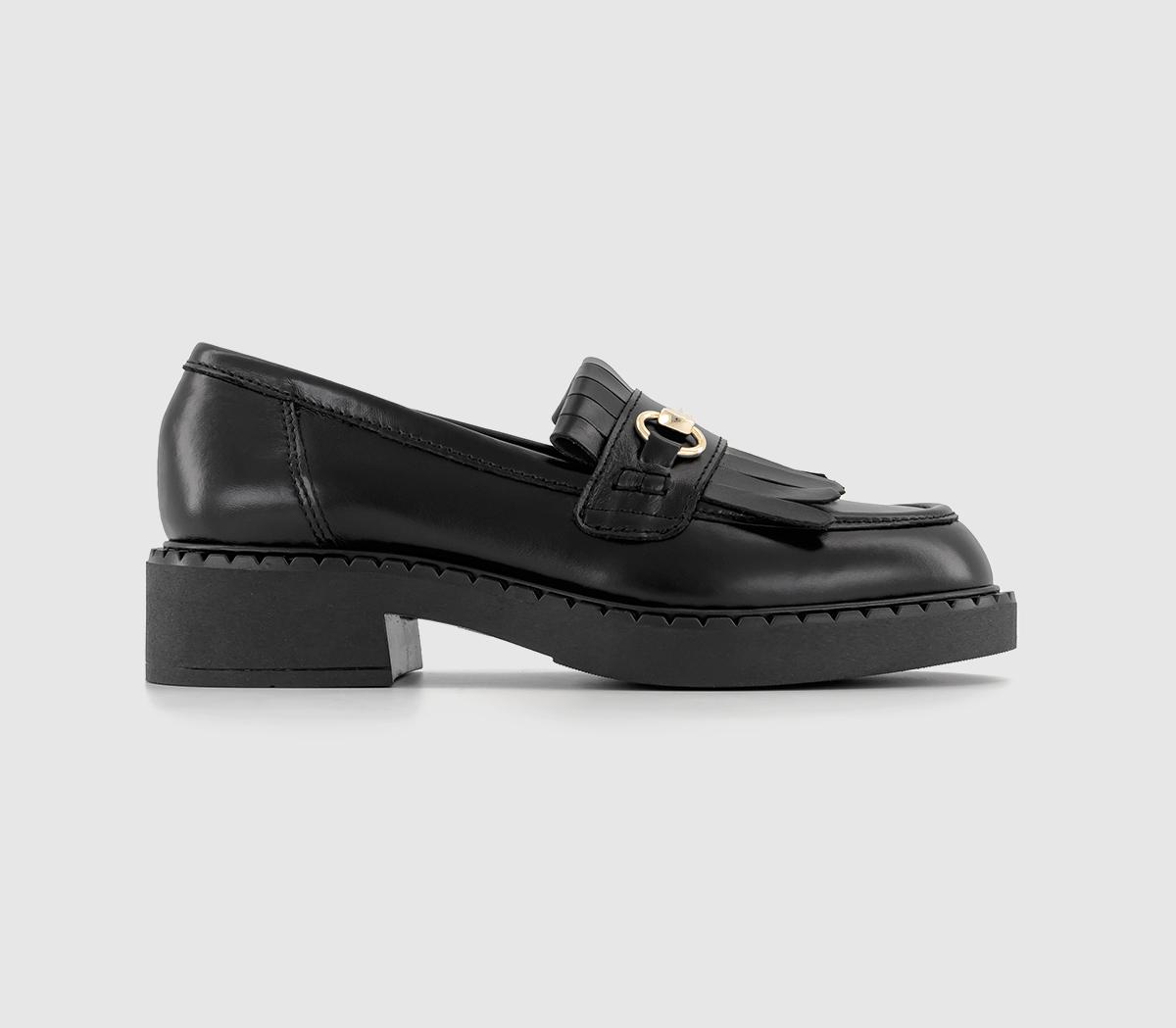 Floris Chunky Snaffle Loafers Black Leather