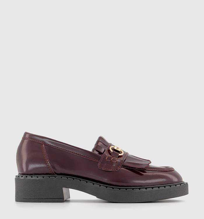 OFFICE Floris Chunky Snaffle Loafers Burgundy  Leather
